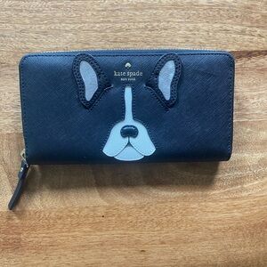 Kate Spade French Bulldog Appliqué Wallet